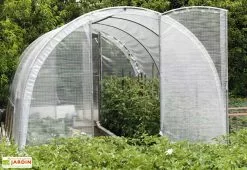 Serre Tunnel Tonneau En Polyéthylène 12 M² - Jardinière 4 X 3 M