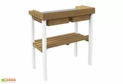Axi Table De Rempotage En Bois De Hemlock Et Métal - 37 X 76 X 92 Cm -Jardinage Soldes arriere table rempotage hemlock metal