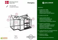 Serre De Jardin Verre Trempé Alu Anthracite 13 M² – Juliana Orangeri -Jardinage Soldes avantages serre jardin alu verre orangerie juliana