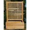 Jardi-Bois Bac à Fleurs Avec Treillis En Bois De Châtaignier Lasuré – Persienne -Jardinage Soldes bac a fleurs bois avec treillis