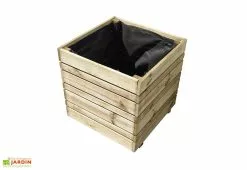 Jardipolys Grand Bac à Fleurs Carré En Bois Traité Oslo - 108 Litres