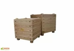 Jardi-Bois Bac à Fleurs Carré En Bois De Châtaignier Lasuré - Classics