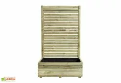 Jardipolys Bac à Fleurs Avec Treillis En Bois De Pin Traité KÜB 80 X 40 X 133 Cm