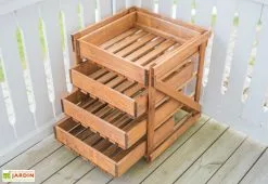 Ekju Légumier En Bois Autoclave Brun 4 Tiroirs - 50 X 54 X 60 Cm -Jardinage Soldes bac legumier bois