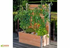 Mon Petit Potager Bac Potager En Bois Douglas Et Aluminium 75 X 35 X 136 Cm