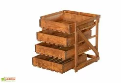 Ekju Légumier En Bois Autoclave Brun 4 Tiroirs - 50 X 54 X 60 Cm -Jardinage Soldes bois legumier 4 etages