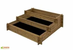 Ekju Carré Potager 3 étages En Bois Autoclave Brun – 120 X 120 X 40 Cm -Jardinage Soldes carre potager autoclave brun
