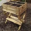 Solid Carré Potager En Bois Autoclave Sur Pieds Réglable 80 X 60 Cm -Jardinage Soldes carre potager bois autoclave pieds reglables 80x60cm