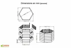 Garantia Carré Potager Empilable En Polypropylène Ergo 110 Cm (Lot De 2) -Jardinage Soldes carre potager ergo polypropylene garantia imitation bois 4