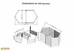 Garantia Carré Potager Empilable En Polypropylène Ergo 160 Cm (Lot De 2) -Jardinage Soldes carre potager ergo polypropylene garantia imitation bois extension 3