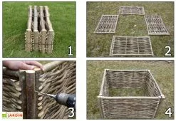 Forest Avenue Carré Potager En Noisetier 1,20x1,20m -Jardinage Soldes carre potager noisetier tfs 1