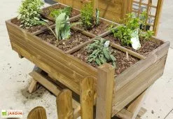 Solid Carré Potager En Bois Autoclave Sur Pieds 120 X 60 Cm