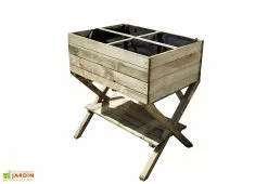 Jardipolys Carré Potager Sur Pieds En Bois Traité Mara – 120 Litres