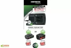 Constructor Chargeur Rapide Pour Batterie Lithium 20V PowerShared -Jardinage Soldes chargeur rapide batterie 20v constructor 2