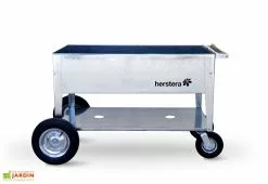 Herstera Garden Chariot De Jardinage En Acier à Roulettes - Swivel -Jardinage Soldes chariot acier roulettes jardiniere