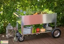 Herstera Garden Chariot De Jardinage En Acier à Roulettes - Swivel