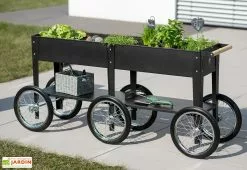 Herstera Garden Jardinière En Acier à Roulettes - Wheels -Jardinage Soldes chariot potager roulette