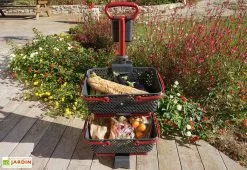 Chariot à Roulettes Pour Paniers De Récolte Kajo 15 L - Kaba -Jardinage Soldes chariot roulettes panier kajo rouge
