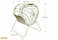 Composteur Rotatif 303L En Polyéthylène Lifetime -Jardinage Soldes composteur polyethylene lifetime 303 l