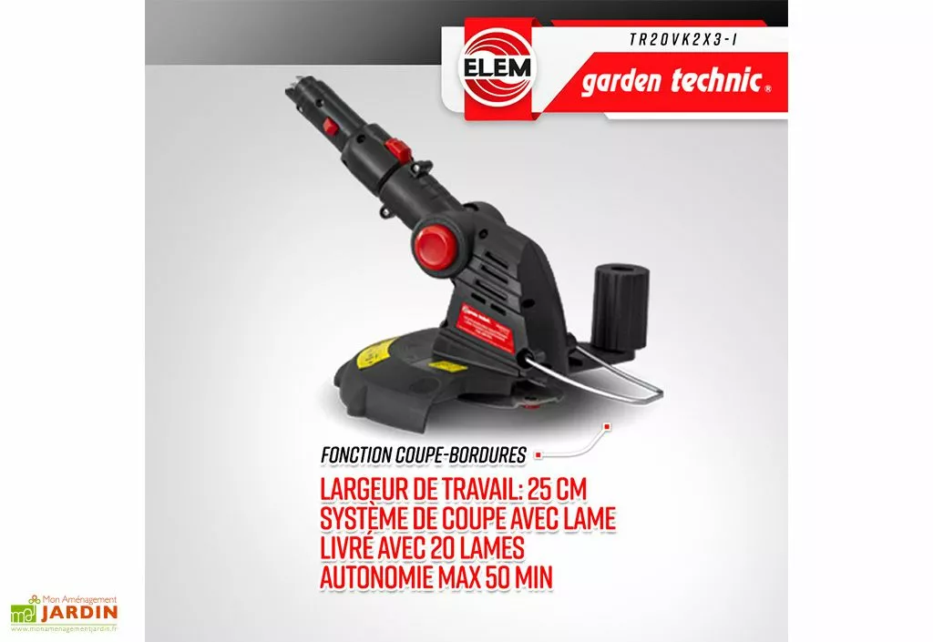Elem Garden Outil De Jardinage 3 En 1 : Taille-haies, élagueuse Et Coupe Bordures – 20 V 6 Elem Garden Outil De Jardinage 3 En 1 : Taille-haies, élagueuse Et Coupe Bordures – 20 V – Image 4