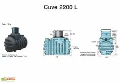 GreenLife Cuve Rétention D'Eau De Pluie 2200 L -Jardinage Soldes cuve enterree 2200 l