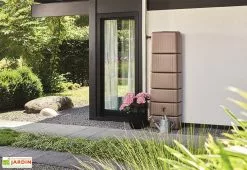 Garantia Récupérateur D'eau De Pluie 300 L Avec Robinet Et Collecteur - Slim -Jardinage Soldes cuve recuperateur eau de pluie decoratif 300 litres marron taupe garantia