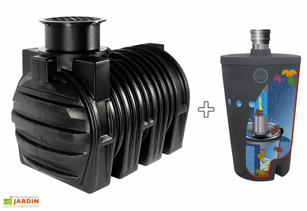 GreenLife Cuve Récupérateur Eau Enterrée 3200L Nappes Souterraines + Biovitor 3 GreenLife Cuve Récupérateur Eau Enterrée 3200L Nappes Souterraines + Biovitor