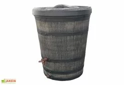 Roto Cuve De Récupération D’Eau De Pluie 130 L Tonneau Imitation Bois -Jardinage Soldes cuve recuperateur eau pluie tonneau imitation bois 2