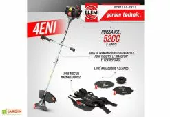 Elem Garden Débroussailleuse Thermique 52 CC + 3 Lames -Jardinage Soldes debrousailleuse thermique 4 en 1