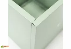 Herstera Garden Jardinière Cube Vert Cactus En Métal Thermolaqué – 50 X 50 X 50 Cm -Jardinage Soldes detail coin cube jardiniere hg08976105