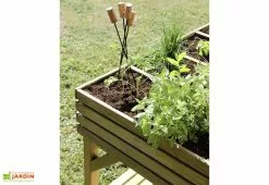 Jardipolys Carré Potager Sur Pieds En Bois De Pin Traité KÜB 100 X 60 X 80 Cm -Jardinage Soldes details carre potager sureleve bois traite kub