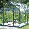Serre De Jardin En Verre Trempé Lams 11,3 M² - Aloe Vert -Jardinage Soldes diana 11500 alu vert