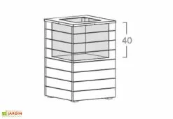 Jardipolys Bac à Fleurs En Bois Selekt (45x45x47) -Jardinage Soldes dimensions bac a fleurs selekt jardipolys