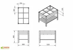 Ekju Carré Potager En Bois Autoclave Sur Pieds 120 X 80 Cm H. 88 Cm - Ventspils -Jardinage Soldes dimensions carre potager bois sureleve ekju 253478