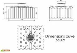 GreenLife Cuve De Récupération D’eau De Pluie Enterrée – 4000 L Plate -Jardinage Soldes dimensions cuve 4000l greenlife