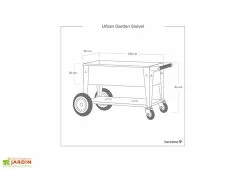 Herstera Garden Chariot De Jardinage En Acier à Roulettes - Swivel -Jardinage Soldes dimensions plan chariot potager