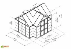 Canopia Serre De Jardin Polycarbonate Et Aluminium Victory Orangerie - 11 M² -Jardinage Soldes dimensions serre jardin orangerie palram
