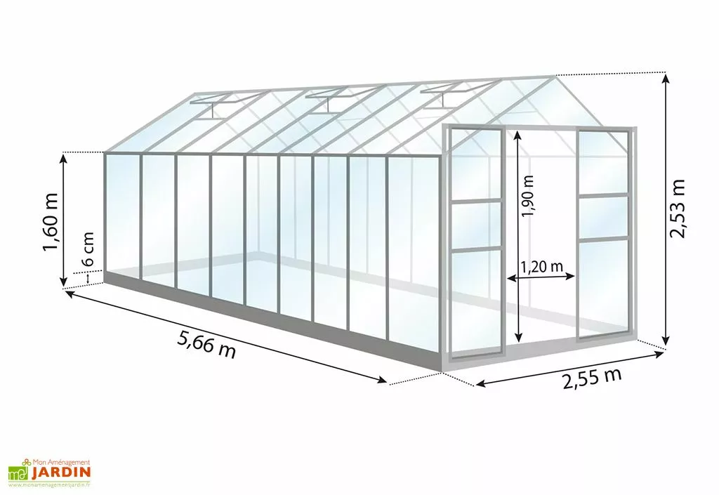 Serre De Jardin En Verre Trempé Lams 14,4 M² - Laurus Alu Naturel 4 Serre De Jardin En Verre Trempé Lams 14,4 M² - Laurus Alu Naturel – Image 2