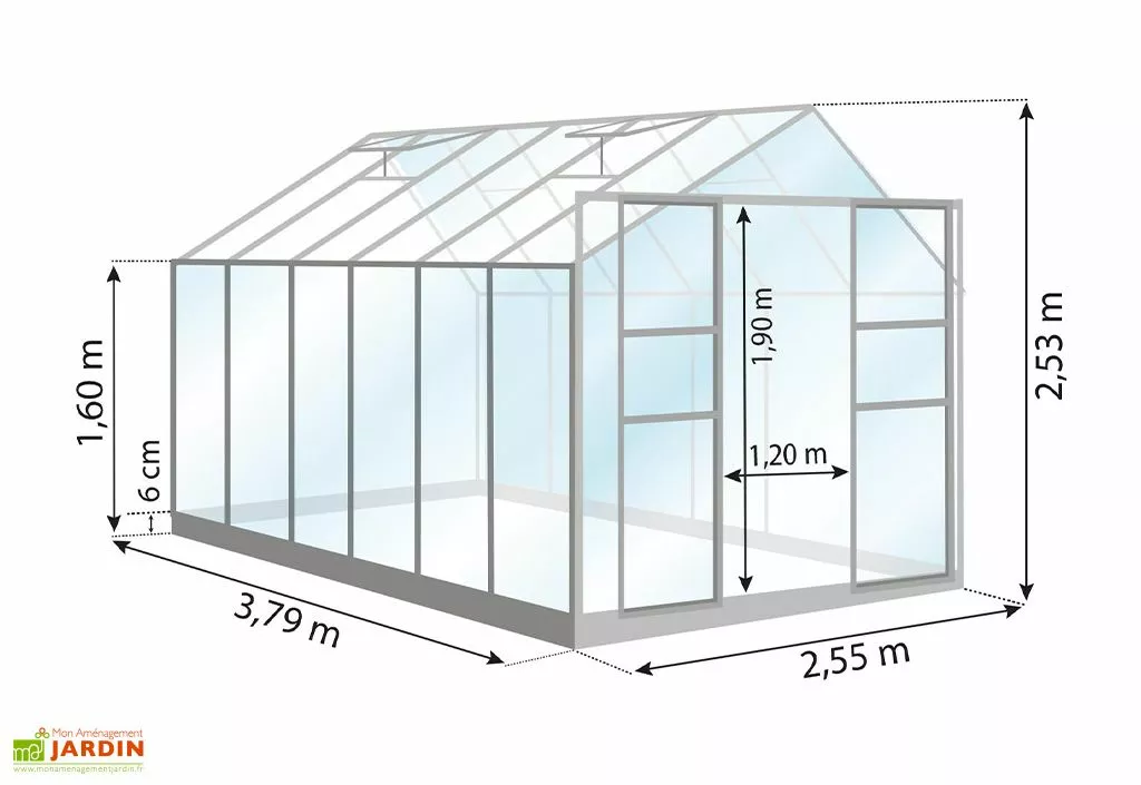 Serre De Jardin En Verre Trempé Lams 9,7 M² - Laurus Vert 4 Serre De Jardin En Verre Trempé Lams 9,7 M² - Laurus Vert – Image 2