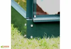 Serre De Jardin En Verre Trempé Lams 8,3 M² - Carvi Vert -Jardinage Soldes embase en aluminium vert 2