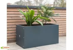 Herstera Garden Jardinière Rectangulaire En Métal Thermolaqué Gris Anthracite