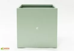 Herstera Garden Jardinière Cube En Métal Thermolaqué - 70 X 70 X 70 Cm -Jardinage Soldes face jardiniere vert hg 1