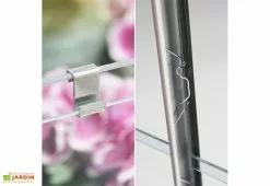 Serre De Jardin En Verre Trempé Lams 4,9 M² - Allium Vert -Jardinage Soldes fixation vitrage serre lams par clips a ressorts 3