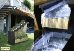 Cactose Fontaine De Jardin En Pierre Naturelle + Jardinière (120x43x120) -Jardinage Soldes fontaine de jardin en pierre naturelle babylone 1