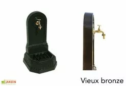 Dommartin Fontaine De Jardin Murale En Fonte Citadine + Robinet -Jardinage Soldes fontaine jardin fonte dommartin citadine vieux bronze
