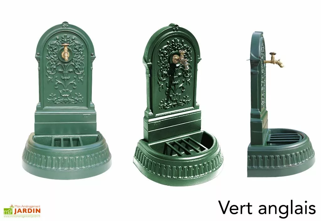 Dommartin Fontaine De Jardin Murale En Fonte Floraison + Robinet Colvert 5 Dommartin Fontaine De Jardin Murale En Fonte Floraison + Robinet Colvert – Image 3