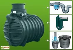 GreenLife Kit Cuve Recuperateur Eau Enterree 3400 L