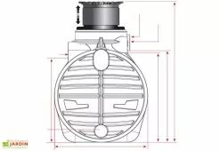 GreenLife Cuve Recuperateur Eau Enterree 3400 L -Jardinage Soldes g0000692 face