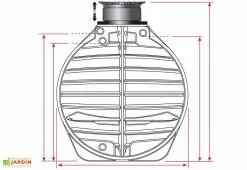 GreenLife Cuve Recuperateur Eau Enterree 6000 L 8 GreenLife Cuve Recuperateur Eau Enterree 6000 L -Jardinage Soldes g0001283 face