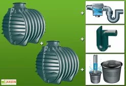 GreenLife Kit Cuve Recuperateur Eau Enterree 12000 L -Jardinage Soldes g0002028
